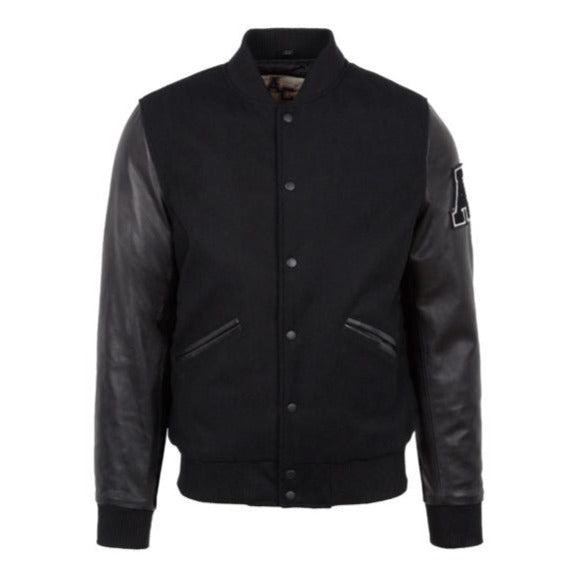 College Jacket Teddy Varsity Jacket black American College