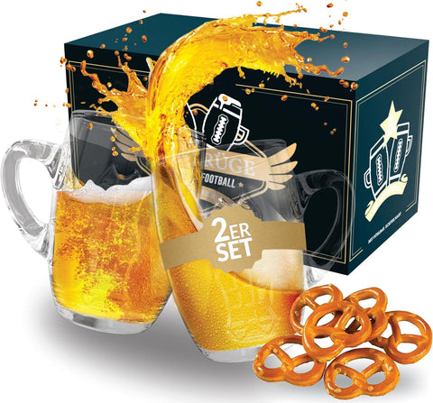 Football - Bierkrug-Set (2 Stück) - Geschenkidee