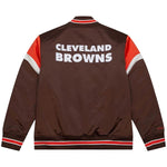 Cleveland Browns NFL Jacke Heavyweight Satin Jacket Merchandise Mitchell and Ness