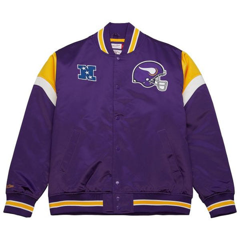 Minnesota Vikings NFL Jacke Heavyweight Satin Jacket Merchandise Mitchell and Ness