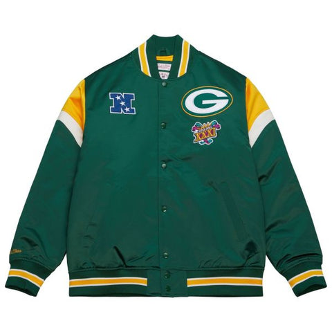 Green Bay Packers NFL Jacke Heavyweight Satin Jacket Merchandise Mitchell and Ness