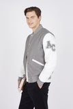 Teddy Varsity Jacket - grey-white 