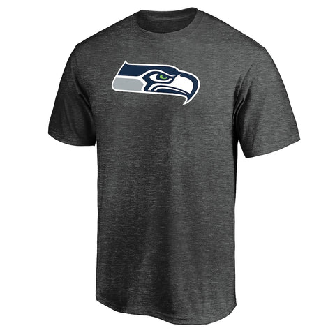 Fanatics - Seattle Seahawks Heathered Charcoal Logo T-Shirt - NFL Shop - AMERICAN FOOTBALL-KING