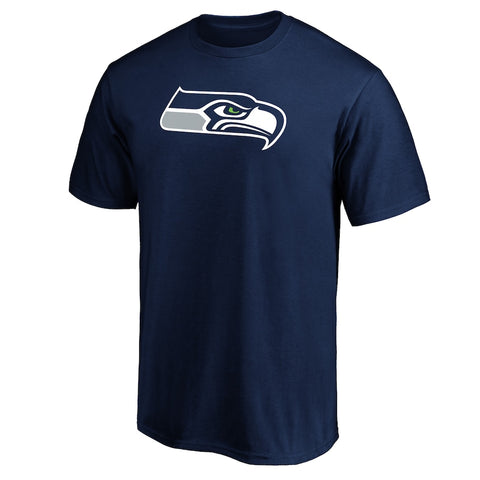 Fanatics - Seattle Seahawks Navy Logo T-Shirt - NFL Shop - AMERICAN FOOTBALL-KING