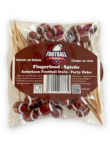 Finger food skewers - American Football party decoration (30 pieces) - 9cm